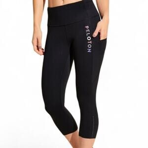 Peloton x lululemon Fast Free Crop Leggings Size 4 Black Reflective